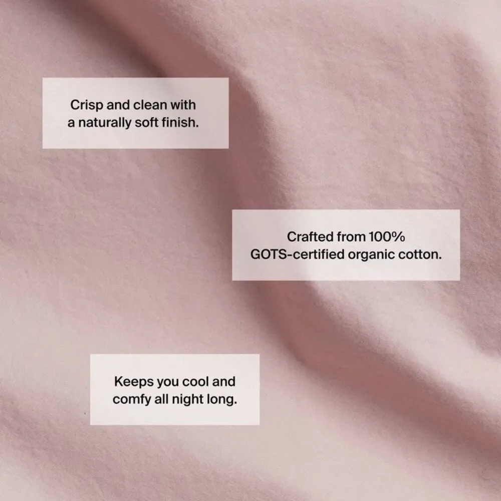 King/California King Casual Organic Cotton Duvet Cover & Sham Set Petal